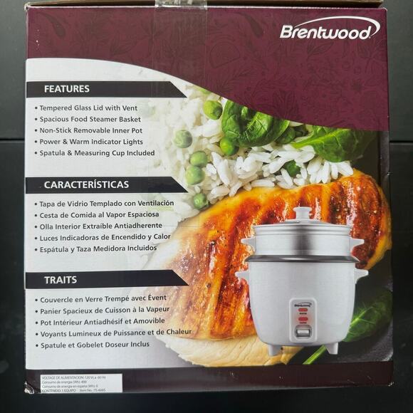 NWT Brentwood Rice Cooker and Food Steamer - Picture 2 of 6
